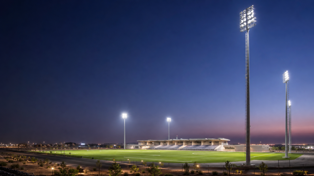 أعمدة هاي ماست وإنارة ملاعب للمشاريع في السعودية